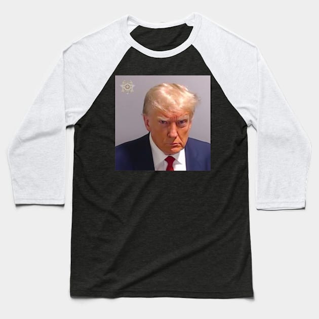 Trump Mugshot Baseball T-Shirt by winstongambro